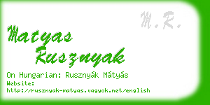 matyas rusznyak business card