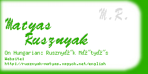 matyas rusznyak business card